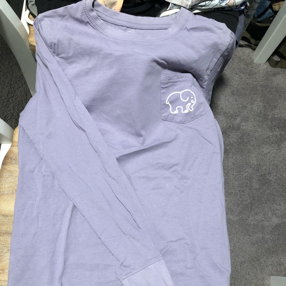 Long sleeve tshirt purple ivory Ella - Picture 2 of 3